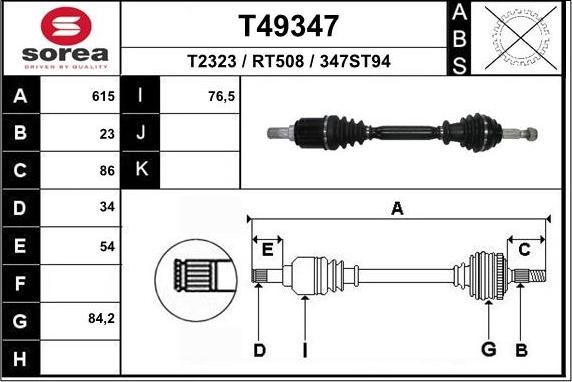 EAI T49347 - Arbre de transmission cwaw.fr