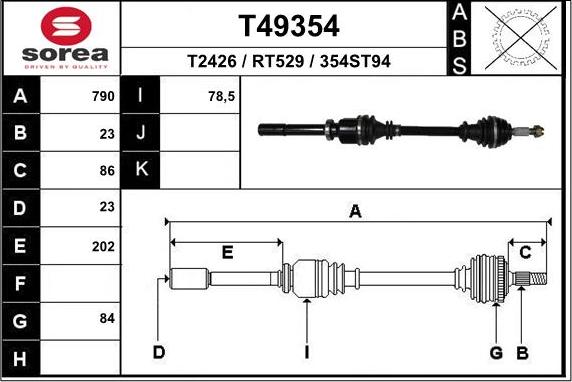 EAI T49354 - Arbre de transmission cwaw.fr