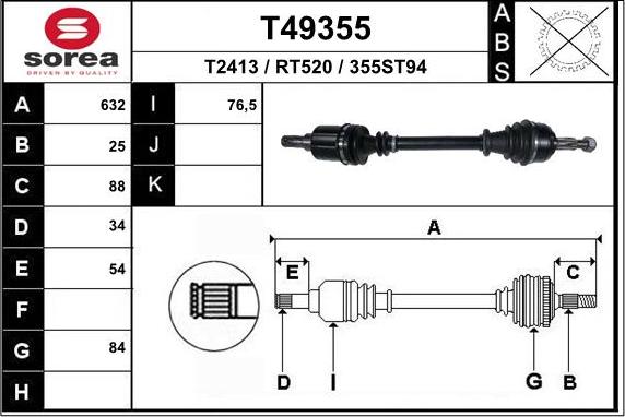 EAI T49355 - Arbre de transmission cwaw.fr