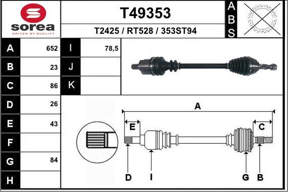 EAI T49353 - Arbre de transmission cwaw.fr