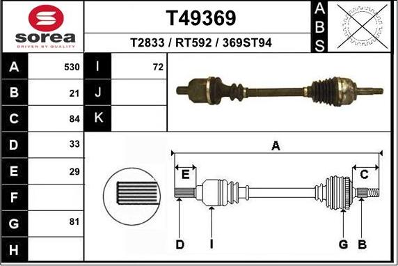 EAI T49369 - Arbre de transmission cwaw.fr