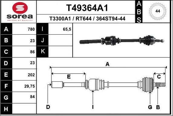 EAI T49364A1 - Arbre de transmission cwaw.fr