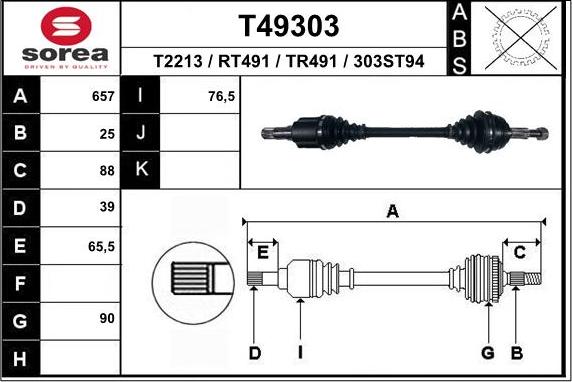 EAI T49303 - Arbre de transmission cwaw.fr