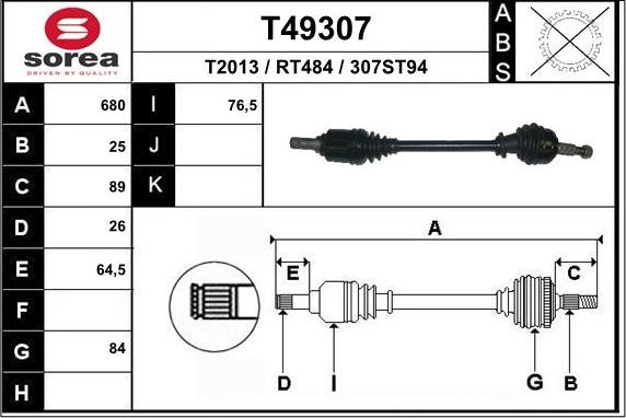 EAI T49307 - Arbre de transmission cwaw.fr