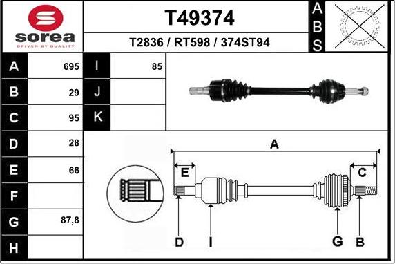 EAI T49374 - Arbre de transmission cwaw.fr