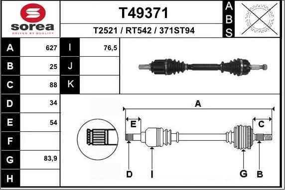 EAI T49371 - Arbre de transmission cwaw.fr