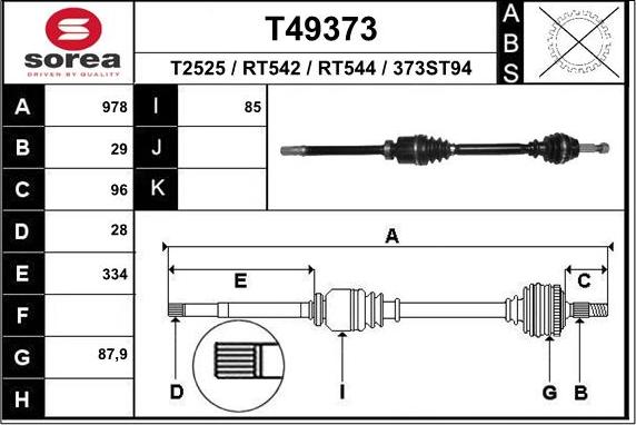 EAI T49373 - Arbre de transmission cwaw.fr