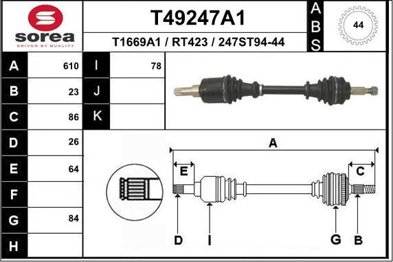 EAI T49247A1 - Arbre de transmission cwaw.fr