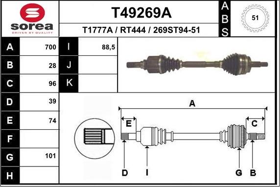 EAI T49269A - Arbre de transmission cwaw.fr