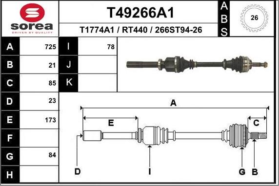 EAI T49266A1 - Arbre de transmission cwaw.fr