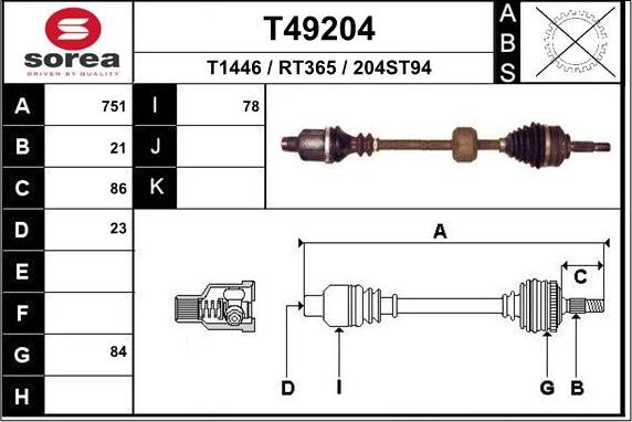 EAI T49204 - Arbre de transmission cwaw.fr