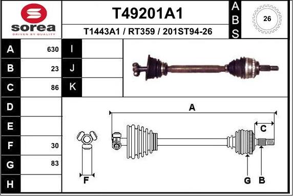 EAI T49201A1 - Arbre de transmission cwaw.fr