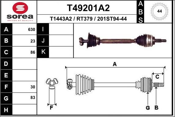 EAI T49201A2 - Arbre de transmission cwaw.fr