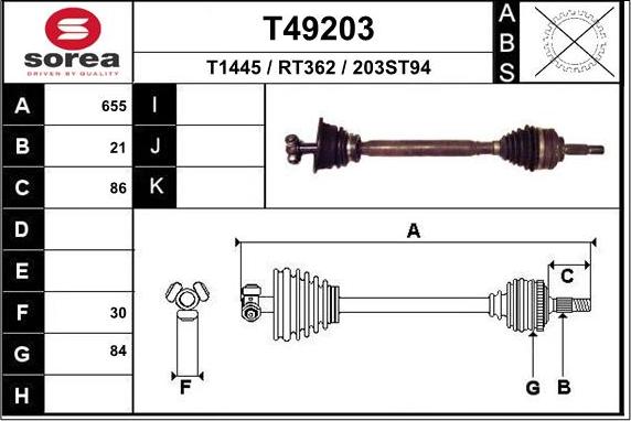 EAI T49203 - Arbre de transmission cwaw.fr