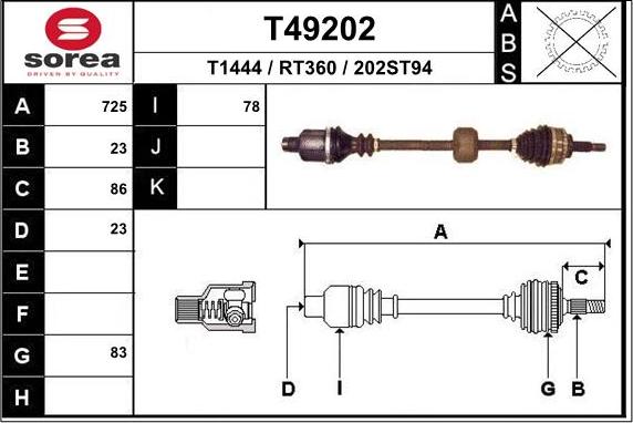 EAI T49202 - Arbre de transmission cwaw.fr