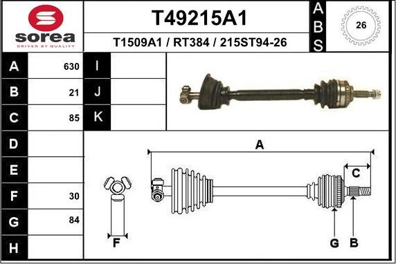 EAI T49215A1 - Arbre de transmission cwaw.fr