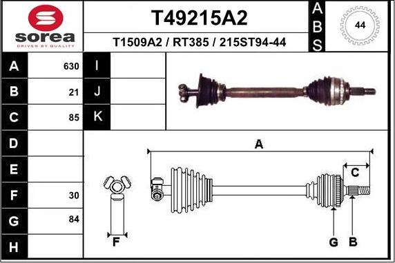 EAI T49215A2 - Arbre de transmission cwaw.fr