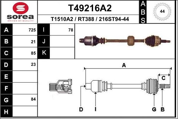 EAI T49216A2 - Arbre de transmission cwaw.fr