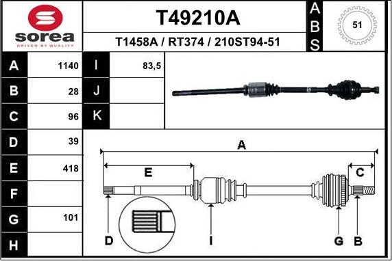 EAI T49210A - Arbre de transmission cwaw.fr