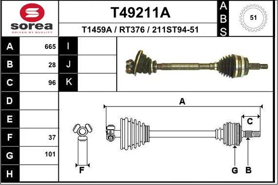 EAI T49211A - Arbre de transmission cwaw.fr