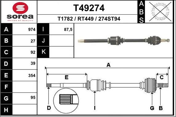 EAI T49274 - Arbre de transmission cwaw.fr