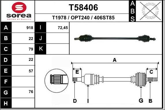 EAI T58406 - Arbre de transmission cwaw.fr