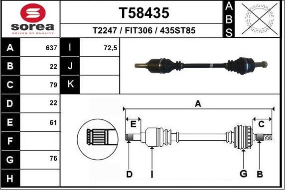 EAI T58435 - Arbre de transmission cwaw.fr