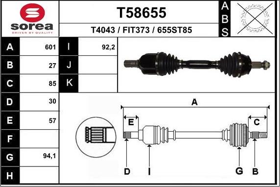 EAI T58655 - Arbre de transmission cwaw.fr