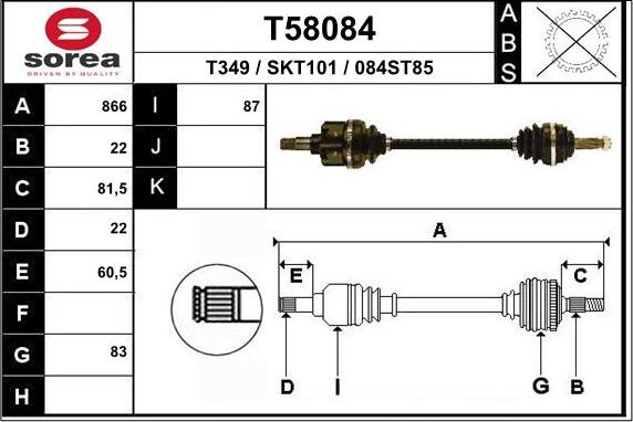 EAI T58084 - Arbre de transmission cwaw.fr