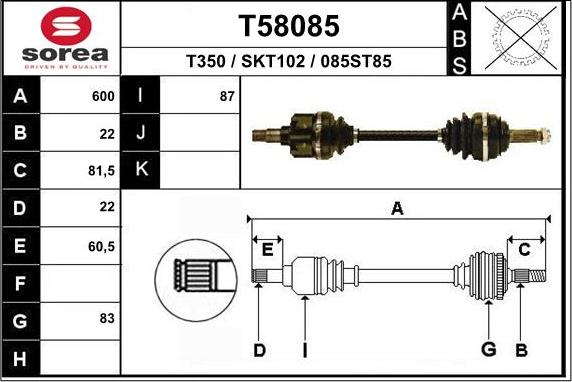 EAI T58085 - Arbre de transmission cwaw.fr