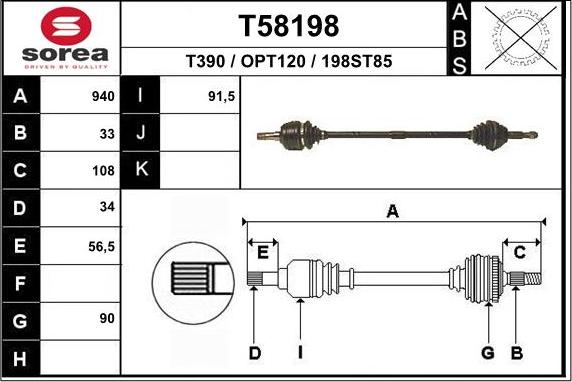 EAI T58198 - Arbre de transmission cwaw.fr