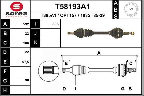 EAI T58193A1 - Arbre de transmission cwaw.fr