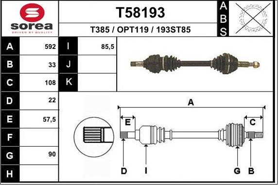 EAI T58193 - Arbre de transmission cwaw.fr