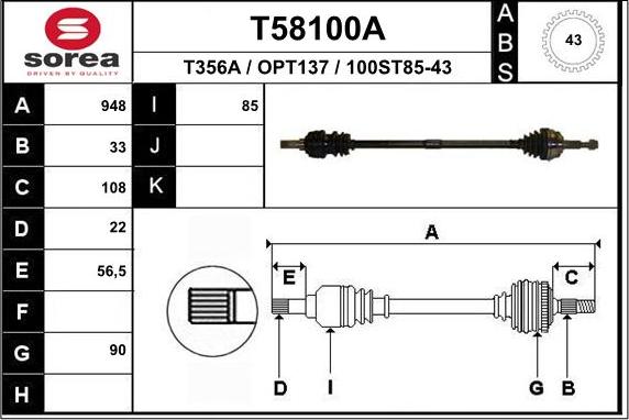 EAI T58100A - Arbre de transmission cwaw.fr