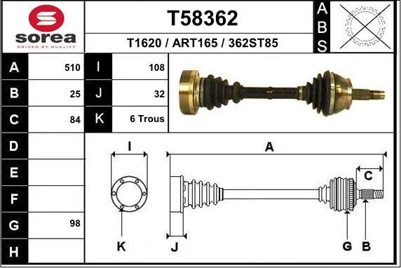 EAI T58362 - Arbre de transmission cwaw.fr