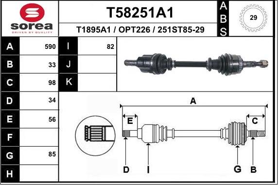 EAI T58251A1 - Arbre de transmission cwaw.fr