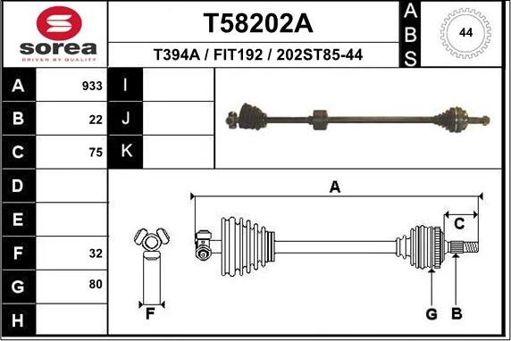 EAI T58202A - Arbre de transmission cwaw.fr