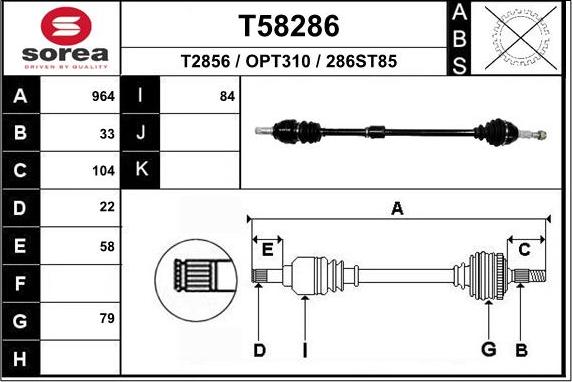 EAI T58286 - Arbre de transmission cwaw.fr