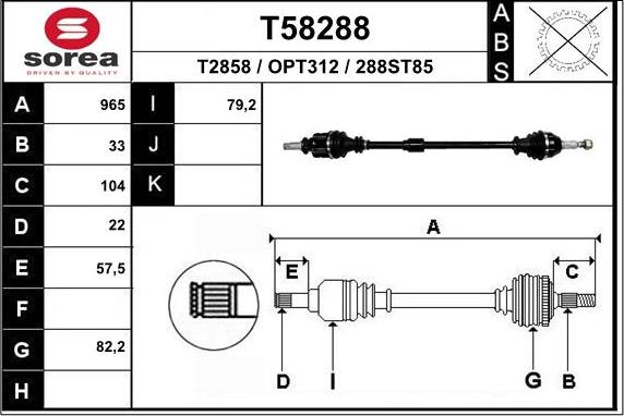 EAI T58288 - Arbre de transmission cwaw.fr