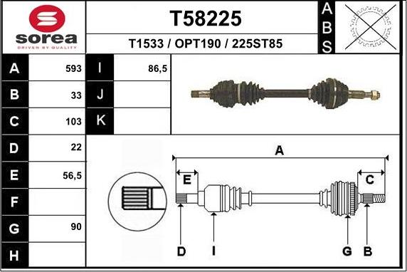 EAI T58225 - Arbre de transmission cwaw.fr