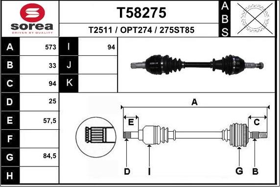 EAI T58275 - Arbre de transmission cwaw.fr