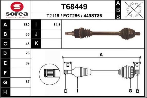 EAI T68449 - Arbre de transmission cwaw.fr