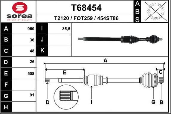 EAI T68454 - Arbre de transmission cwaw.fr