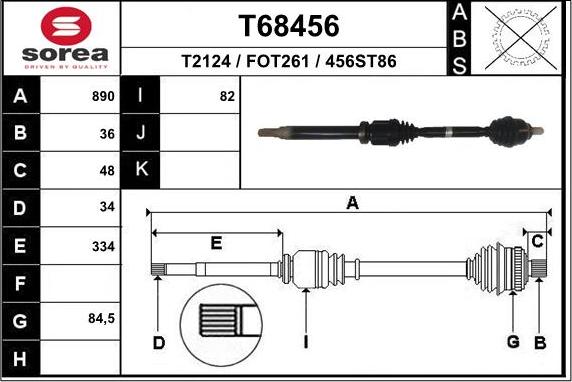 EAI T68456 - Arbre de transmission cwaw.fr