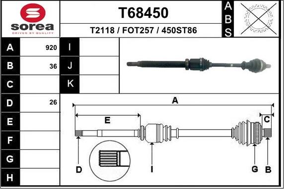 EAI T68450 - Arbre de transmission cwaw.fr