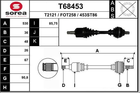 EAI T68453 - Arbre de transmission cwaw.fr