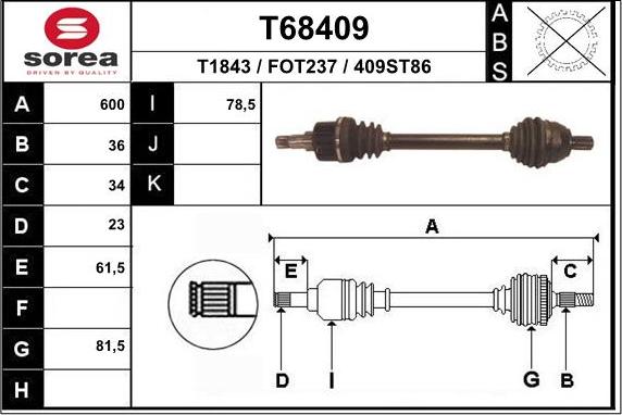 EAI T68409 - Arbre de transmission cwaw.fr