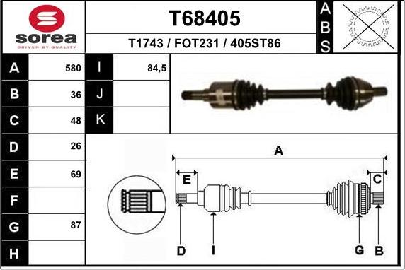 EAI T68405 - Arbre de transmission cwaw.fr