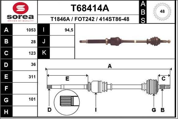 EAI T68414A - Arbre de transmission cwaw.fr