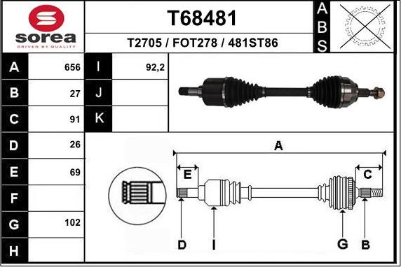 EAI T68481 - Arbre de transmission cwaw.fr